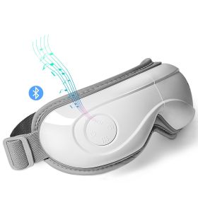VEVOR Heated Eye Massager Eye Care Device 5 Modes Bluetooth Music 180Â° Foldable (Color: White, Control Type: Push-button)